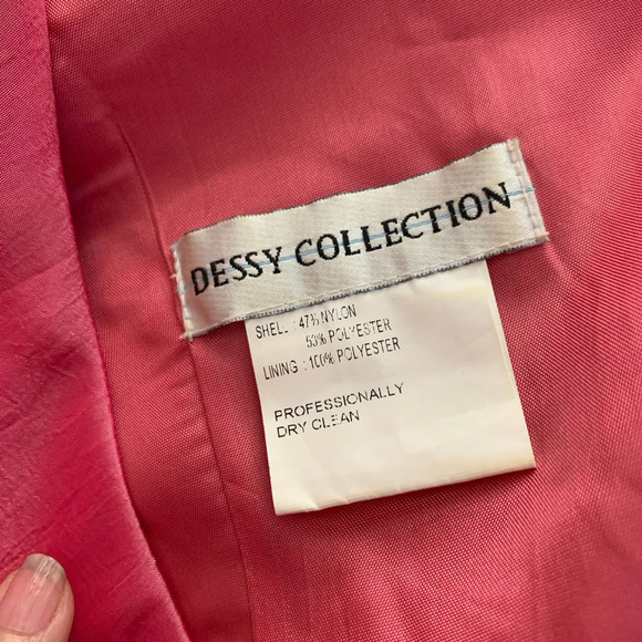 DESSY COLLECTION Hot Pink Ruched‎ Satin Midi Dress - Picture 12 of 13